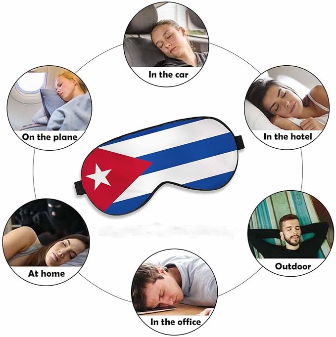 Cuba Waving Flag Sleep Eye Mask Cuba National Flag Men Women Sleep Mask with Adjustable Strap Eye Cover Eye Shade for Travel, Nap,Meditation - Bloomnest