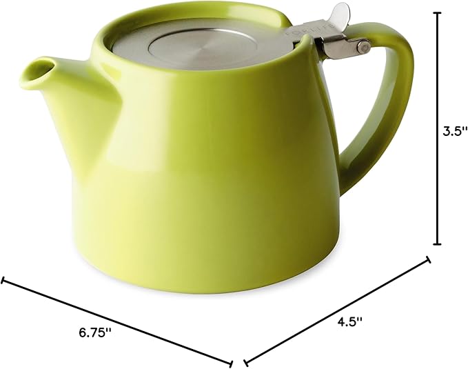 FORLIFE Stump Teapot with SLS Lid and Infuser, 18-Ounce, Lime