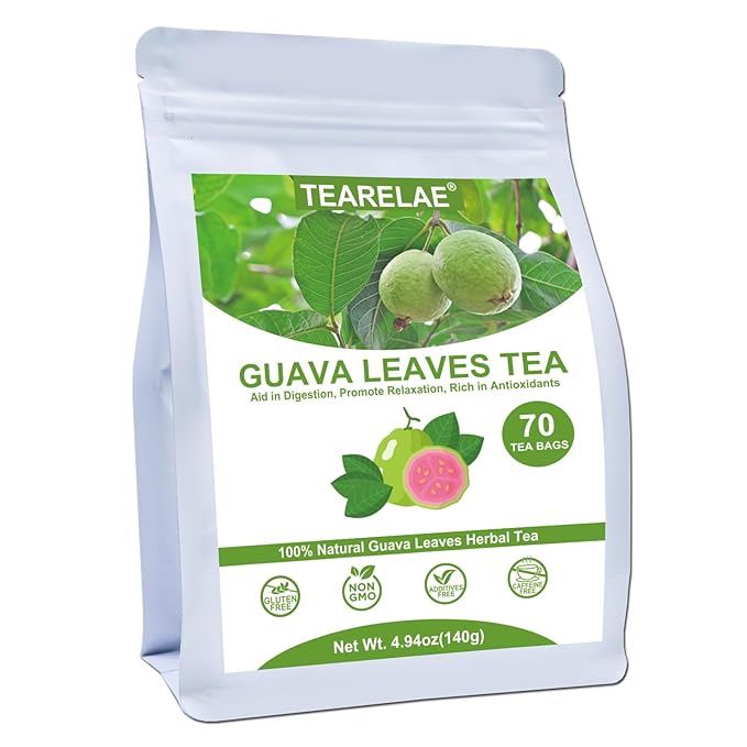 TEARELAE - Guava Leaves Tea Bags - 70 Count - 100% Pure Natural Guava Leaves - Aid in Digestion, Promote Relaxation - Non-GMO - Caffeine-Free - Bloomnest
