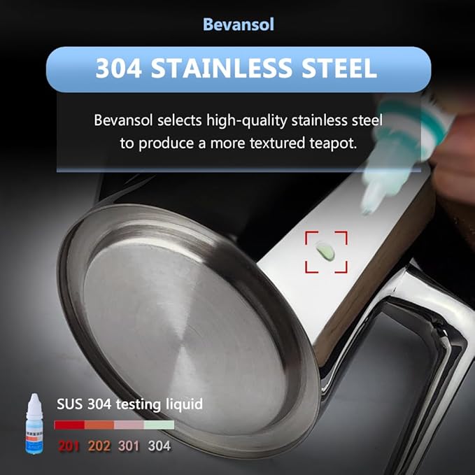 304 Stainless Steel Teapot Long Strain Large Capacity Teapot with Infuser and Removable Filter for Home Restaurant Office Dinnerware Accessories Drinkware Item (1500ml) - Bloomnest