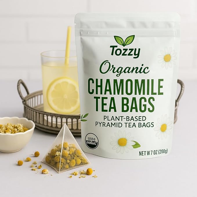 Tozzy Organic Chamomile Tea – 100 Count, Plant-Based Pyramid Tea Bags - Bloomnest