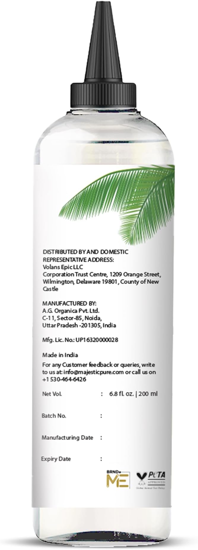Majestic Pure Fractionated Coconut Oil - Relaxing Massage Oil, Liquid Carrier Oil for Diluting Essential Oils - Skin, Lip, Body & Hair Oil Moisturizer & Softener - 6.8 fl oz - Bloomnest