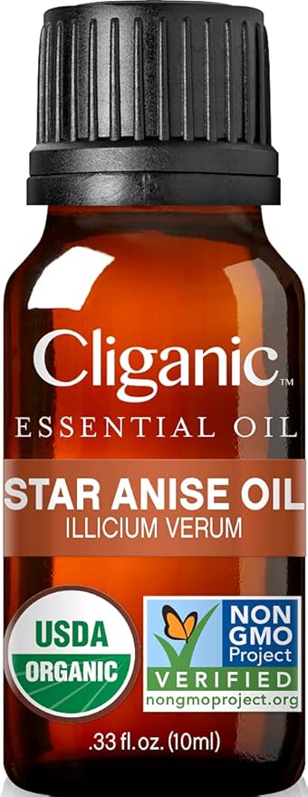 Cliganic Organic Star Anise Essential Oil, 100% Pure Natural for Aromatherapy | Non-GMO Verified Cliganic