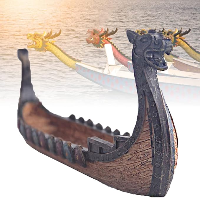 Retro Incense Burners Traditional Chinese Culture Design Dragon Boat Incense Stick Holder Burner Hand Carved Carving Censer Ornaments, Viking Ships Censer Ornaments Collectible Figurines - Bloomnest