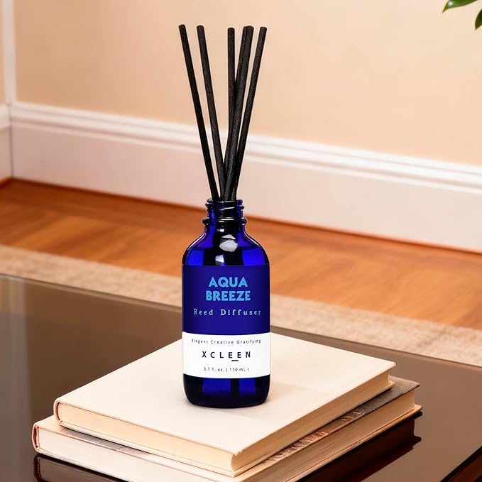 Reed Diffuser Set, Aqua Breeze Scented Oil Diffuser with Sticks, Long-Lasting Home Fragrance Reed Diffusers for Bathroom Office Shelf, Room Fresheners 3.7 Oz - Bloomnest