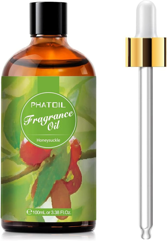 PHATOIL 3.38FL.OZ Honeysuckle Fragrance Oils for Aromatherapy, Essential Oils for Diffusers for Home, Perfect for Diffuser, DIY Candle and Soap Making, DIY Scented Products - 100ml - Bloomnest