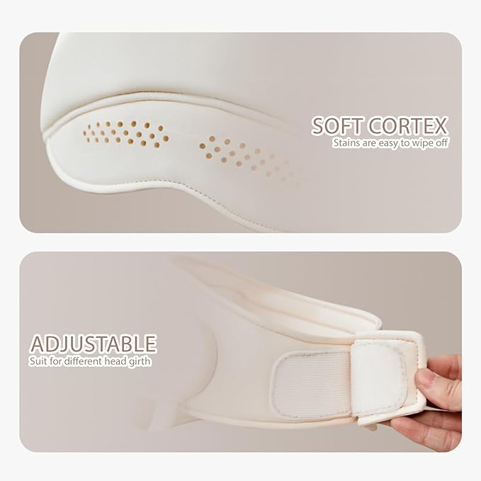 Head and Eye Massager with Heat, 6 Airbags 4 Massage Modes & 3 Heat Levels for Migraine Relief and Deep Relaxation, Rechargeable Adjustable Mask, Type-C Fast Charge, Quiet with LED Display Bloomnest