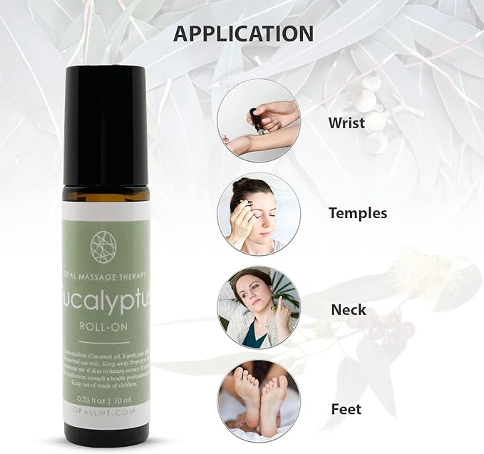 Premium Essential Oil Roll On Opal Massage Therapy (Eucalyptus) - Bloomnest