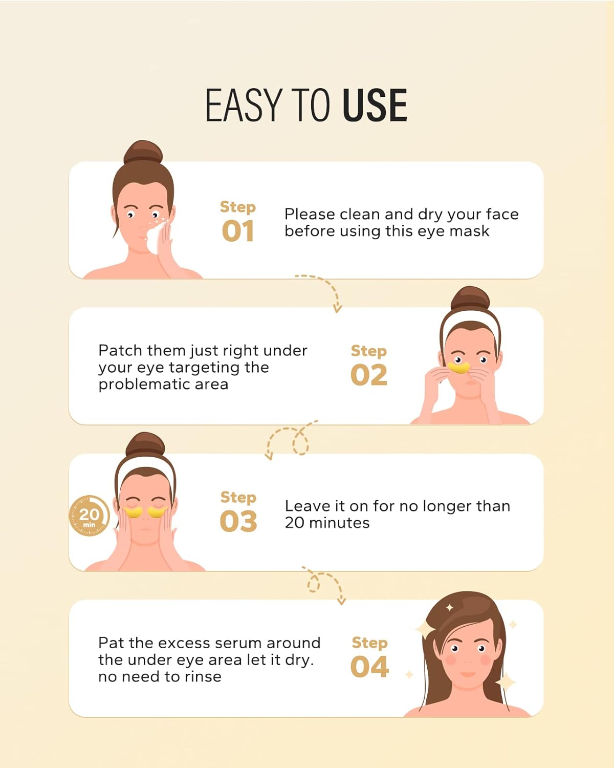 24k Gold Under Eye Patches (30 Pairs), Eye Mask, Collagen Skin Care Products, Eye Patches for Puffy Eyes, Eye Masks for Dark Circles and Puffiness.