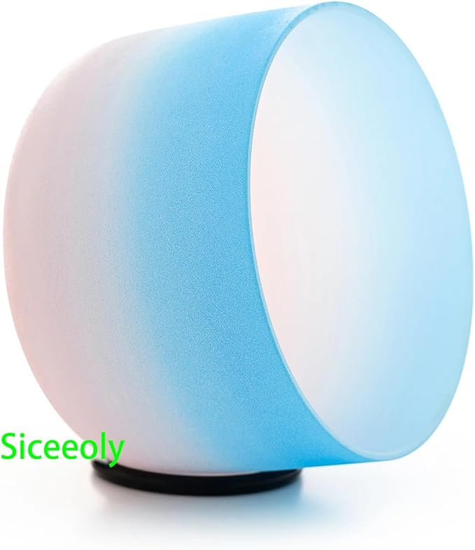 Singing Bowls 7-12 inch 432HZ Light Color Frosted Chakra Handmade Quartz Crystal Sound Healing Meditation Yoga with 2 Travel Carry Cases Bags 2 Mallets Suede 2 Strikers 7 O-rings - Bloomnest