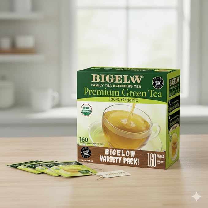 Bigelowss-Premium Organic Green Tea, 160 Count with Storage Bag - Bloomnest