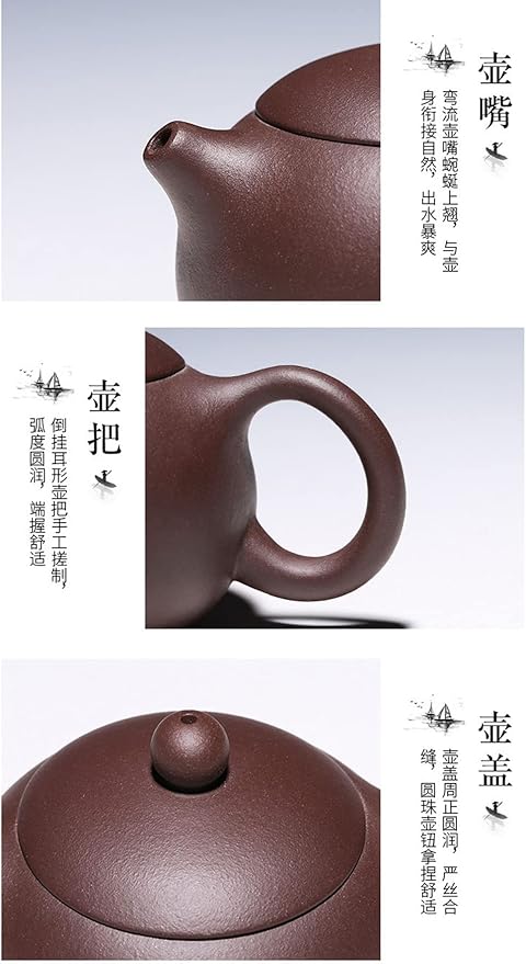 Xishi Teapot 6.5oz Chinese Zisha Clay Pot Ceramics Purple Sand Mud Kungfu Tea Set Kettle Spherical Filter - Bloomnest