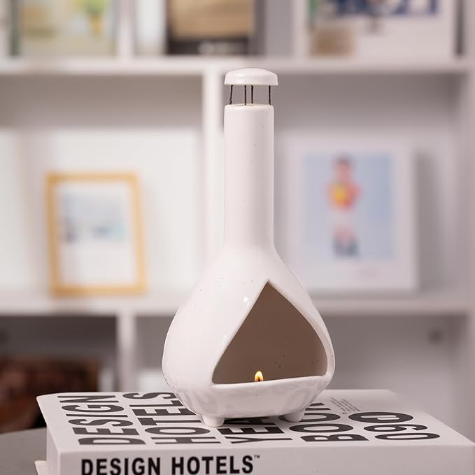 Handmade Mini Chiminea Palo Santo Holder - Ceramic Incense Burner for Cone & Stick, Ideal for Meditation, Energy Cleansing, Aromatherapy and Ideal Gift for Home Decor - Bloomnest