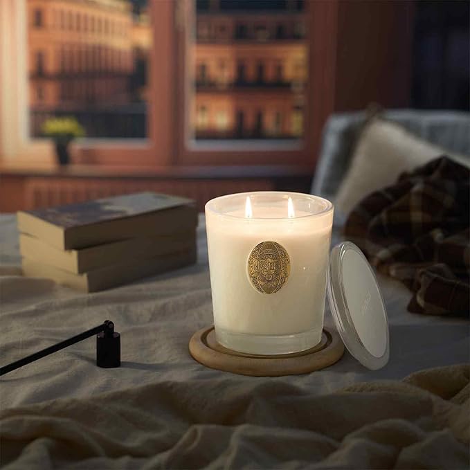 M&SENSE Large Two-Wick Soy Candle | Vanilla Dream & White | 19.8 oz, 120H Burn Time | Luxury Scented Candle for Relaxation, Gifting, Home Décor | Ideal for Bedroom, Office, Party Ambiance - Bloomnest