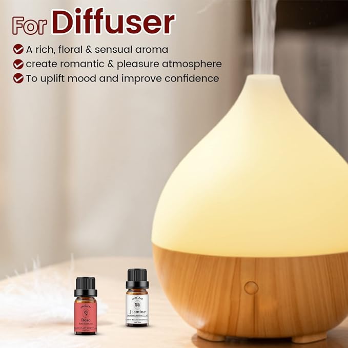 yethious Rose Sandalwood Essential Oil Set 100% Pure Aromatherapy Oils Kit Organic 2 Pack Perfume Oil Set - Bloomnest