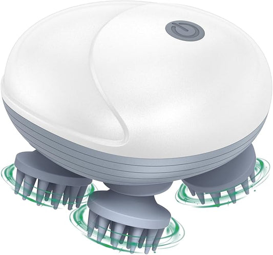 ORIA Electric Scalp Massager, Pet Massager for Dogs and Cats, Waterproof Head Massager with 4 Removable Massage Heads, 96 Nodes, for Stress Relief, Full Body Relaxation, Promote Bonding Oria