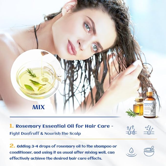 HIQILI Rosemary Essential Oil, Add to Shampoo & Conditioner, 100% Pure & Natural - 1 FI Oz - Bloomnest