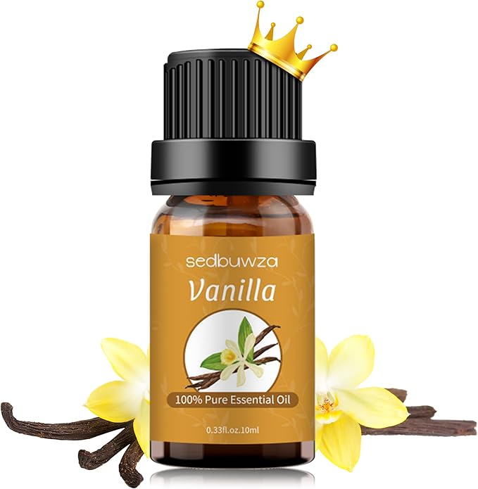 Sedbuwza Vanilla Essential Oil, Pure Organic Vanilla Fragrance Oil for Diffuser, Humidifier, Soap, Candle, Perfume Sedbuwza