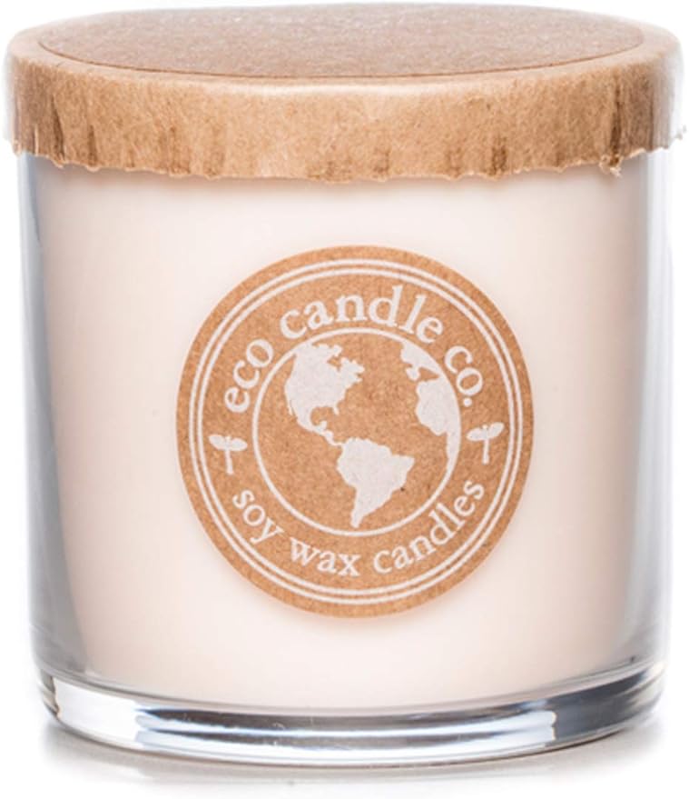 Eco Candle Co. Recycled Candle, Gardenia & Guava, 6 oz. - Scents of Gardenia, Jasmine, Guava, & Tropical Greens - 100% Soy Wax, No Lead, Kraft Paper Label & Lid, Hand Poured, Midwest Grown Soybeans - Bloomnest