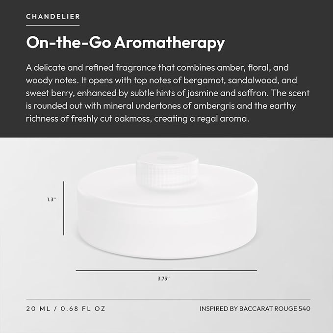 Aroma360 - Smart Car Diffuser Oil - Chandelier - Premium Car Air Freshener Cartridge - Bergamot, Sweet Berry & Oakmoss - Essential Oils - Vegan - Aromatherapy - Trucks, SUVs, RVs & More - Bloomnest