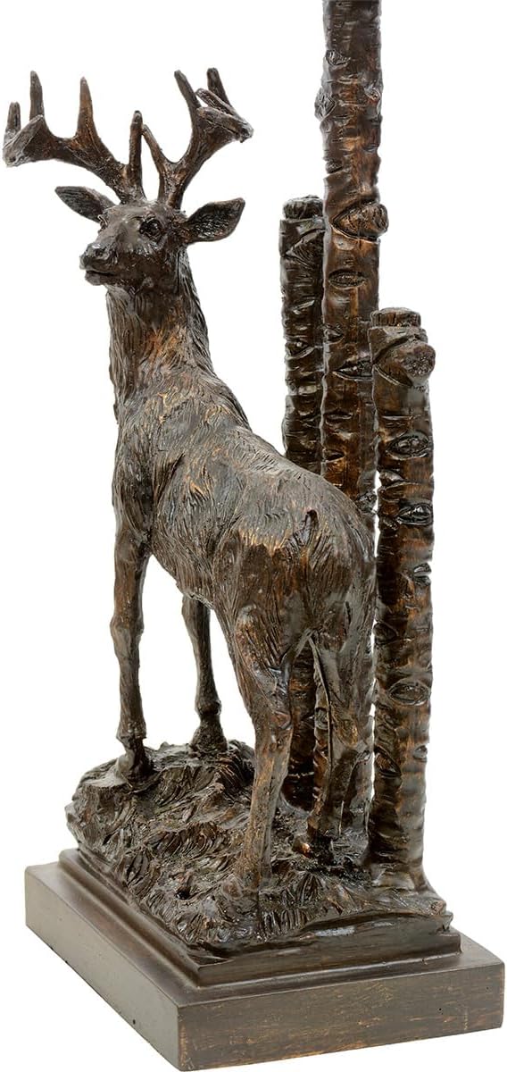 BLACK FOREST DECOR Bronze Deer Table Lamp - Rustic Lodge Desk Lamp for Cabin or Living Room - Bloomnest