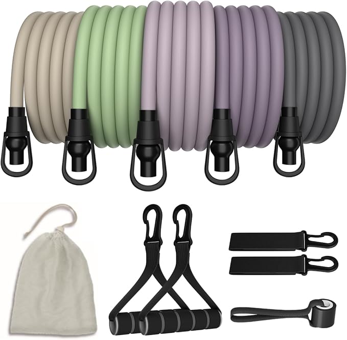 WHATAFIT Resistance Bands, Exercise Bands，Resistance Bands for Working Out with Handles for Men and Women Fitness, Strength Training Home Gym Equipment - Bloomnest