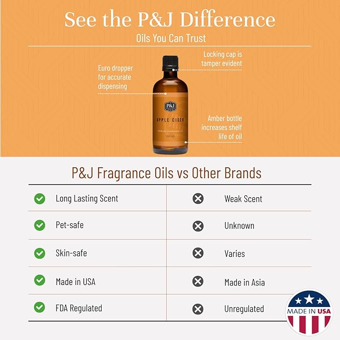 P&J Trading - Apple Cider Scented Oil 100ml - Fragrance Oil for Candle Making, Soap Making, Diffuser Oil - Bloomnest