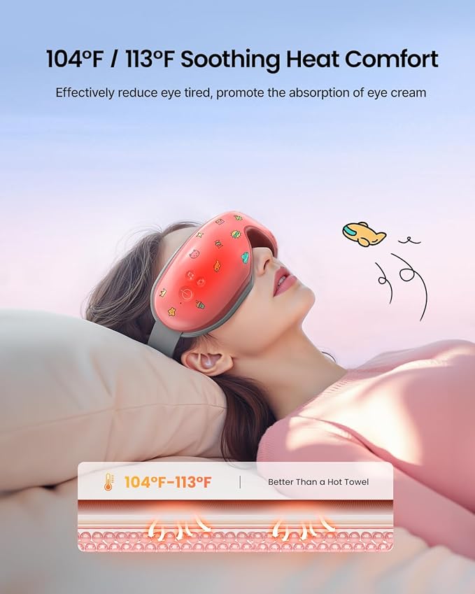 RENPHO Eyeris 1 Eye Massager with Heat, Christmas Birthday Gifts for Women Men Mom Dad Her Him, FSA Eligible HSA Eye Mask for Migraine, Smart Sleep Mask for Dry Eyes Relax, Reduce Strain - Bloomnest