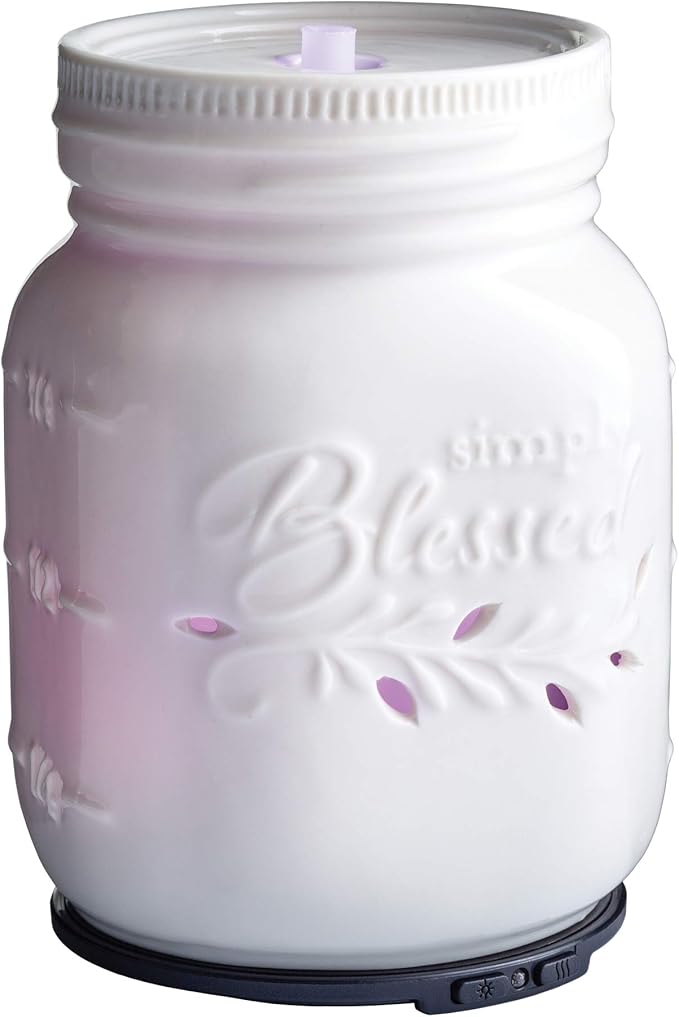Airome Mason Jar Medium Essential Oil Diffuser|100 mL Humidifying Ultrasonic Aromatherapy Diffuser 8 Colorful LED Lights, Intermittent & Continual Mist, Auto Shut-Off Airom%C3%A9