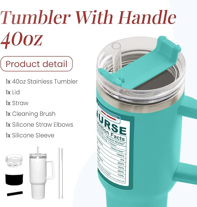 Nurse Gifts 40oz Stainless Steel Insulated Tumbler - Coffee Cup for Nurses Week, Appreciation Gifts - Bloomnest