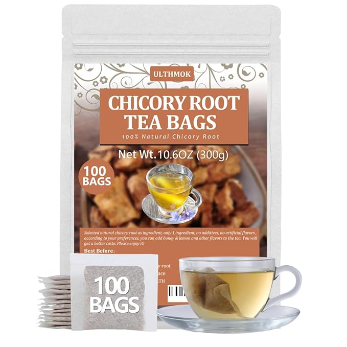100 Premium Chicory Root Tea bags, Made with 100% Natural Chicory Root, Coffee Alternative，Support Liver Health & Rich in Antioxidants, No Additives & Caffeine Free. - Bloomnest