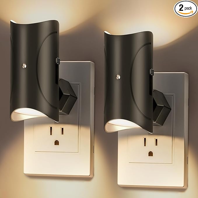LED Night Lights Plug into Wall, Dimmable Plug in Nightlights, Auto On/Off Dusk to Dawn Indoor Night Lights, 3000K Warm Light, 0-100LM, Bathroom Lights for Hallway, Bedroom, Stairway 2 Pack - Bloomnest