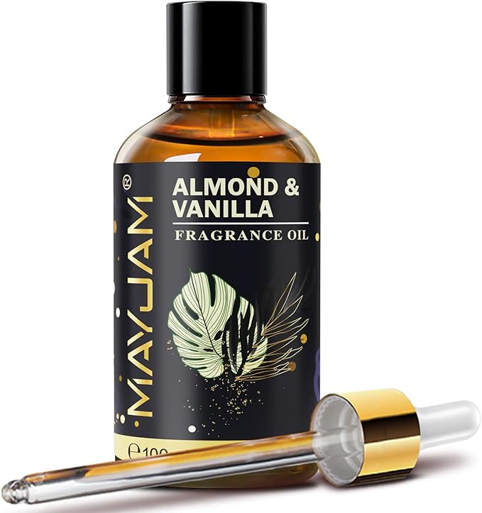 Almond & Vanilla Fragrance Oil Essential Oil, MAYJAM 3.38FL.OZ Almond & Vanilla Oil for Diffusers for Home, Long Lasting Scented Oils for Soap Candle Making - 100ML - Bloomnest