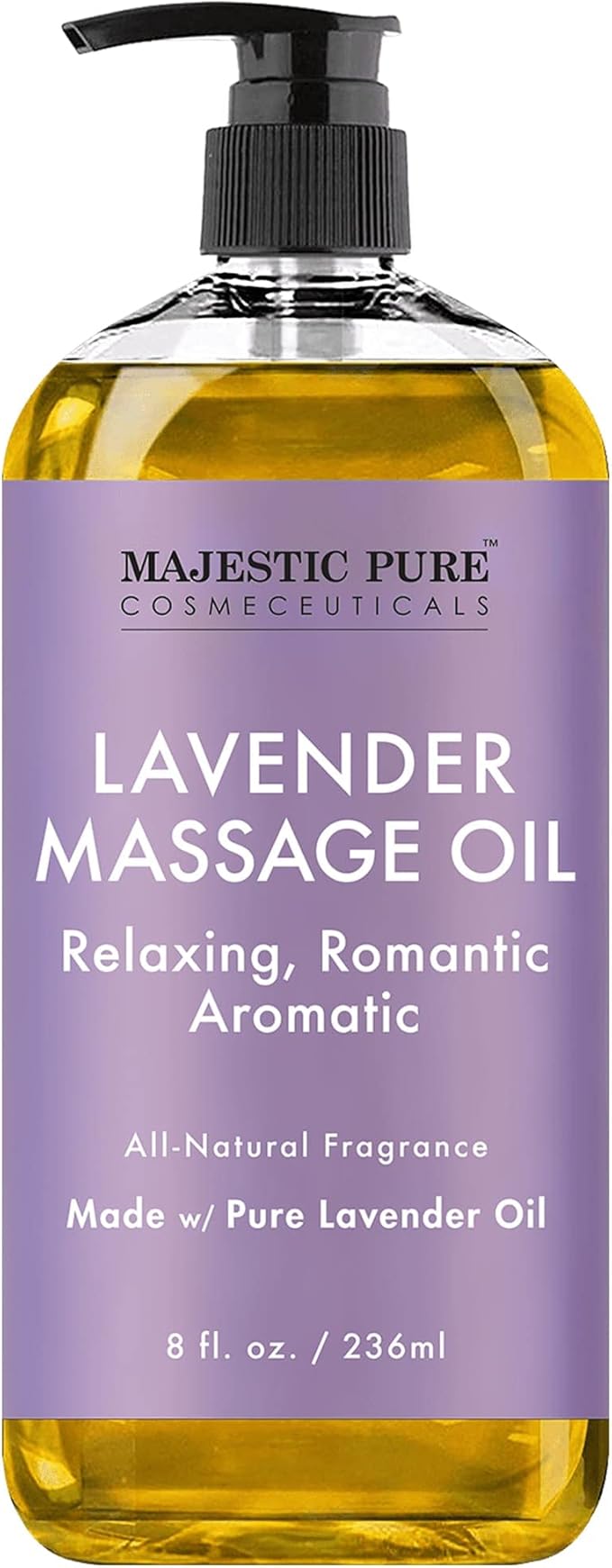 MAJESTIC PURE Lavender Massage Oil for Massage Therapy - Refreshing, and Relaxing - Natural Oils with Lavender Essential Oil - for All Skin Types - Men and Women - 8 fl oz - Bloomnest
