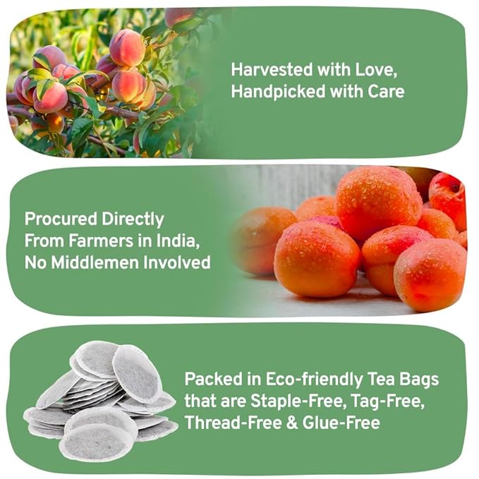 HANDPICK, Peach Tea Bags (80 Count) Non-GMO, Caffeine-Free - Peach, Hibiscus, Cinnamon, Cloves, Ginger | Floral & Refreshing Herbal Tea Bags, Brew Iced Tea or Hot Tea - Bloomnest