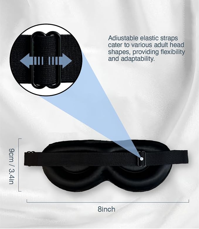 PROMEED Adjustable Pure Mulberry Silk Sleep Mask 23 Momme, 3D Contoured No-Pressure Cup Eye Mask for Sleeping, Super Soft Breathable Blindfold, Perfect Blocks Light for Sleeping (Pink) - Bloomnest