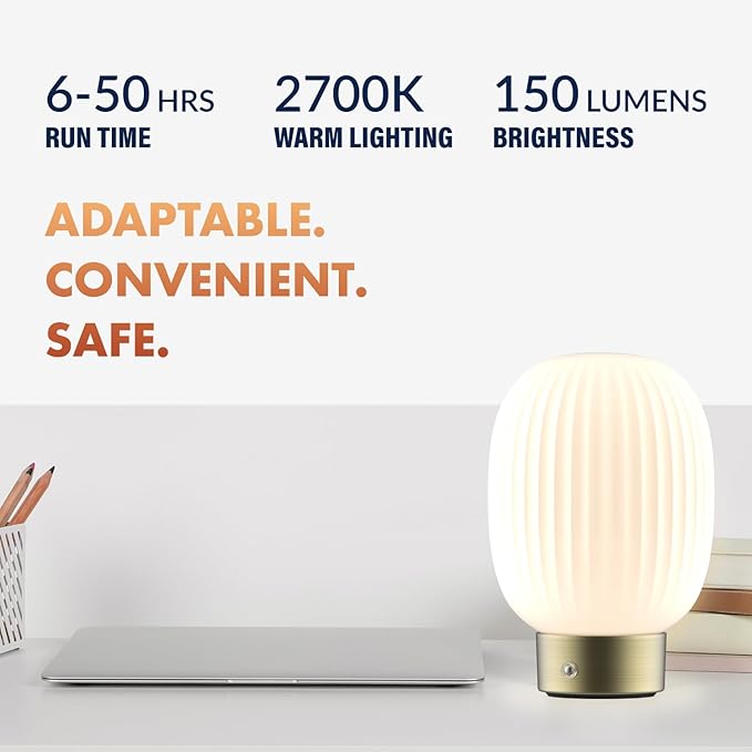 Newhouse Lighting Altura, Brass 2700K Dimmable Cordless USB-C Rechargeable Table Lamp NHTL-AL-BRS, Cordless Desk Lamp for Living Room, Bedroom, Coffee Table, and Other Cozy Home Decor - Bloomnest