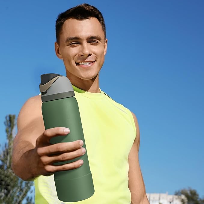 2PCS Silicone Water Bottle Boot, Compatible with Owala 24oz 32oz 40oz, Protective Anti-Scratch & Anti-Dent No Noise Sleeve Cover for FreeSip/Twist/Flip Water Bottles (Green House, 24oz) BKBY