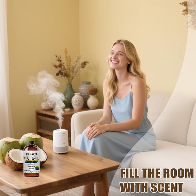 Coconut Essential Oil, Coconut Oil 16 Fl Oz 480ML for Diffuser Humidifier Yoga Cleaning DIY Candle Soap Making Essential Oils - Bloomnest