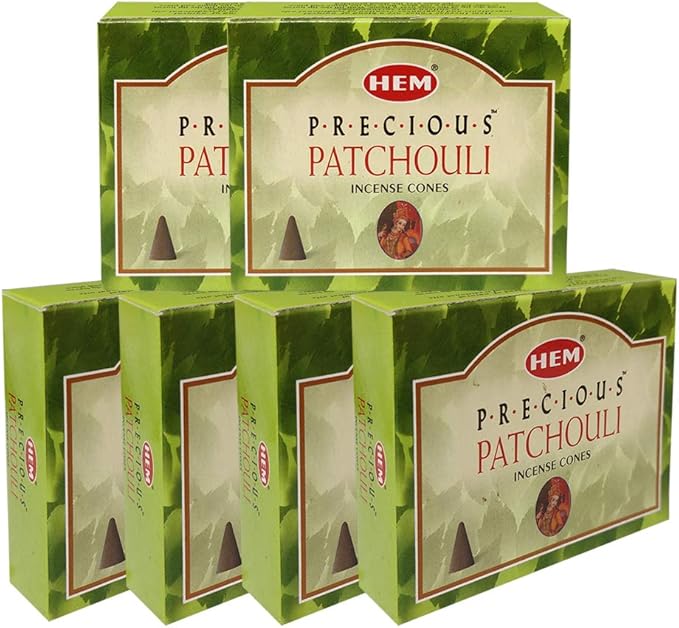 TRUMIRI Incense Cone Holder Bundle with Hem Precious Patchouli Incense Cones - Pack of 6 (Approx 60 Cones) TRUMIRI