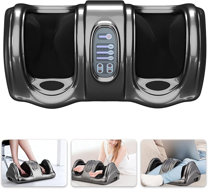 ARLIME Foot Shiatsu Massager, Therapeutic Foot Massager Electric, Kneading and Rolling Reflexology for Leg Calf, Ankle, with Remote and 3 Massage Modes - Bloomnest