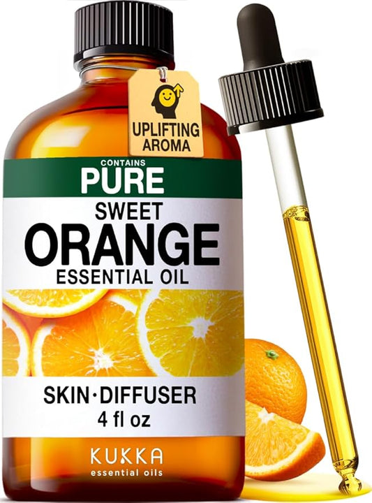 KUKKA Orange Essential Oils - 4 Fl Oz - for Hair, Skin, Diffuser, Aromatherapy & DIY Soap Making Scent - Bloomnest
