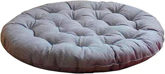 Large Linen Floor Cushions,Round Futon Pillows Japanese Style Tufted Floor Pillows Meditation Cushions for Seating On Pad for Yoga Sofa Balcony(Size:65x65cm(26x26inch),Color:Light Gray) - Bloomnest