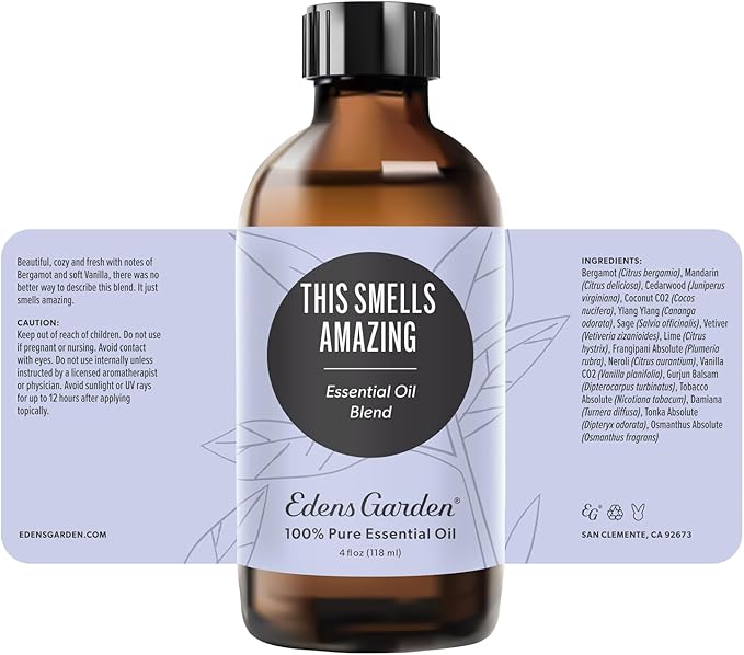 Edens Garden This Smells Amazing Essential Oil Blend- 100% Pure Premium Grade, Undiluted, Natural, Therapeutic, Aromatherapy, The Best for Skin, Candle, Humidifiers 118 ml (4 fl oz) - Bloomnest
