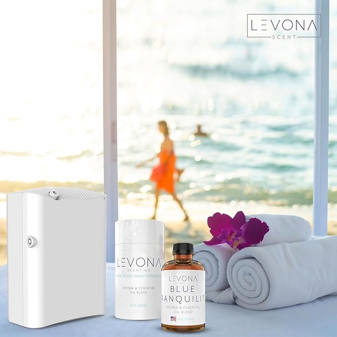 Levona Scent Pure Essential Oils: Blue Tranquility Aromatherapy Oils - Home Luxury Scents for Diffusers For Home, Hotel & Office - Scented Fragrance Oil Blends - Essential oil for Humidifiers - 500 Ml LEVONASCENT