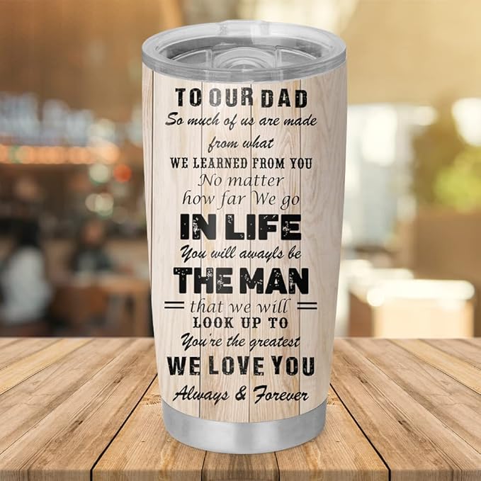 Custom Best Buckin' Dad Ever Deer Hunting Father Personalized Tumbler Cup Father's Day Gift, Gift For Hunting Dad, Dad, Father, Papa, Grandpa 20oz Insulated Coffee/Tea Tumbler with Lid - Bloomnest