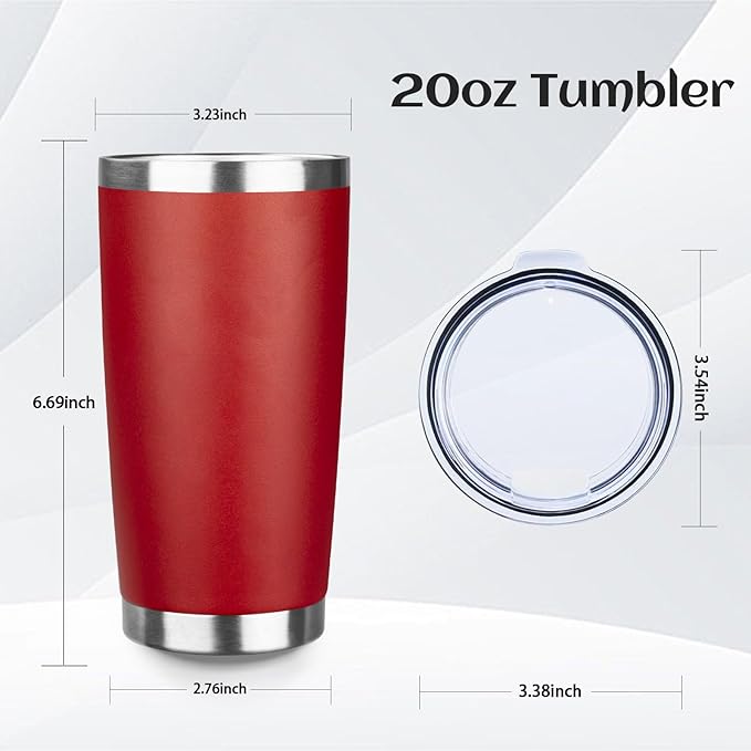 StarSpeed 20oz Tumbler Bulk with Lid, Stainless Steel Insulated Tumblers Double Wall Vacuum Insulated Travel Mug, Powder Coated Coffee Cups for Hot and Cold Drinks(Wine Red,1) - Bloomnest