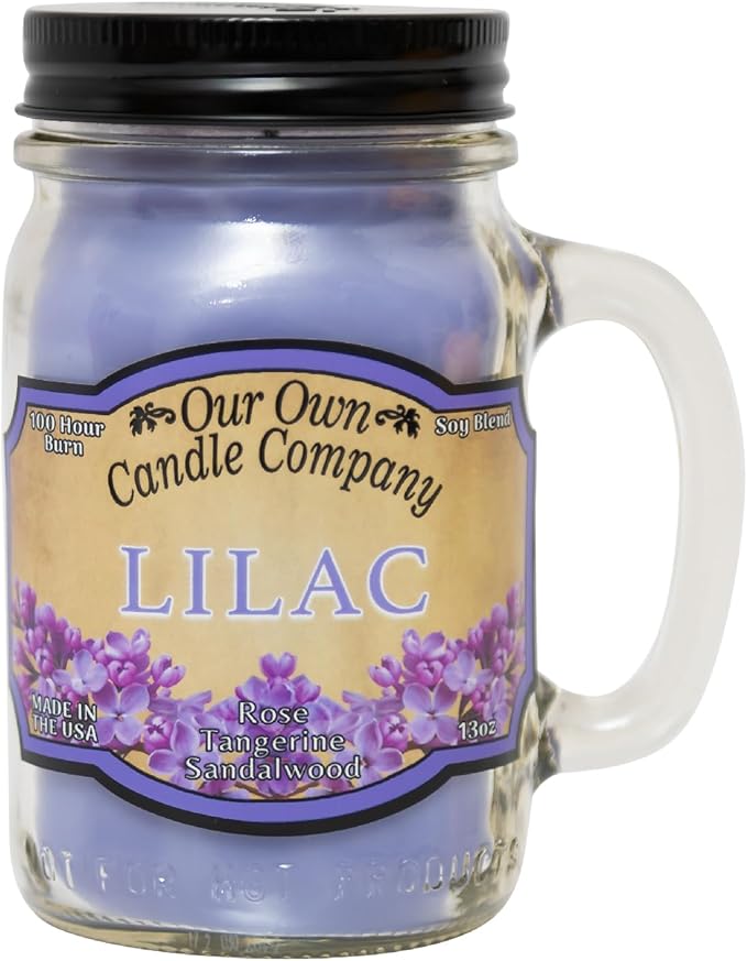 Our Own Candle Company, Lilac Scented Mason Jar Candle, 100 Hour Burn Time, 13 Ounces - Bloomnest