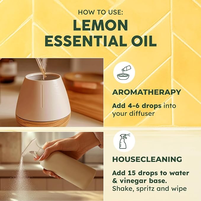 KUKKA Lemon Essential Oils - 4 Fl Oz - for Hair, Skin, Diffuser, Aromatherapy & DIY Soap Making Scent - Bloomnest