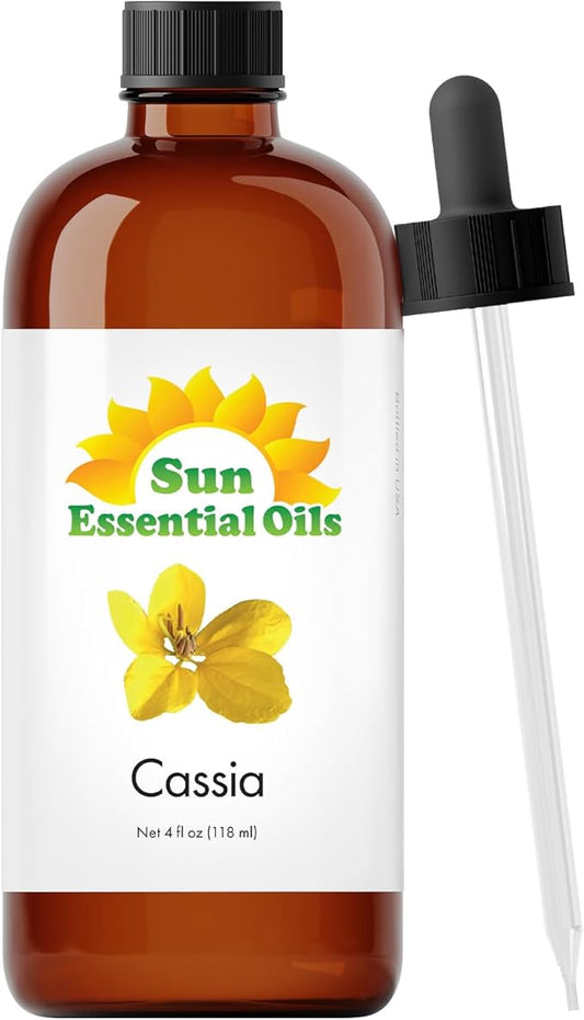 Sun Essential Oils - Cassia 4oz Bottle for Diffuser, Humidifier, Aromatherapy, Hair and Skin Care - Cassia Oil - Aromatherapy Oil - Bloomnest